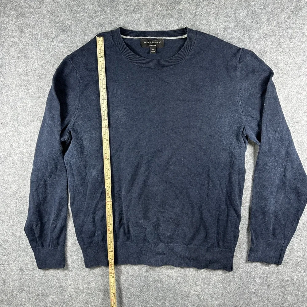 Banana Republic‎ Eco Sweater Medium Navy Blue Crew Neck Cotton Blend